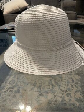 Style & Co. White Ribbed Bucket Hat with Tags